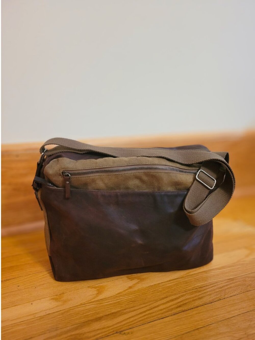 Vintage Harold's Germany Canvas & Leather Messenger Bag